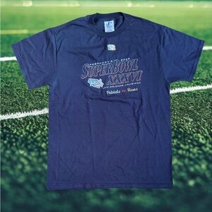 VTG Super Bowl 36 Patriots Rams T Shirt New Orleans Logo Athletic Deadstock M